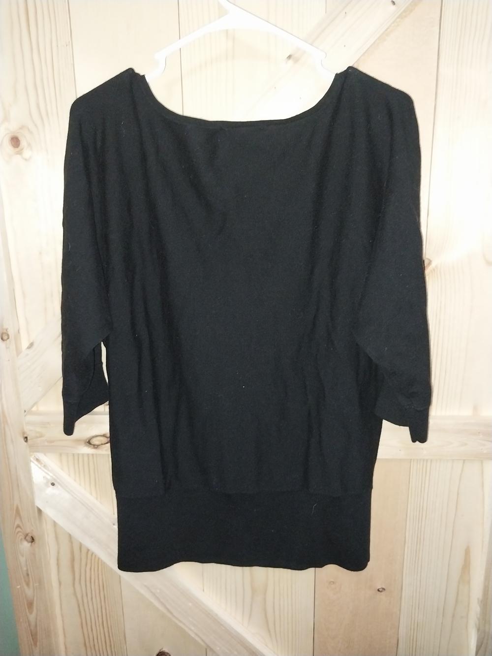 White House Black Market Black Sweater with Gold Stud Accents - Picture 3 of 4